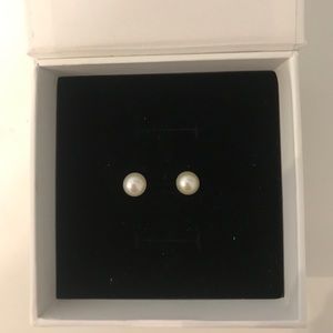 Macy’s pearl earrings with gold posts